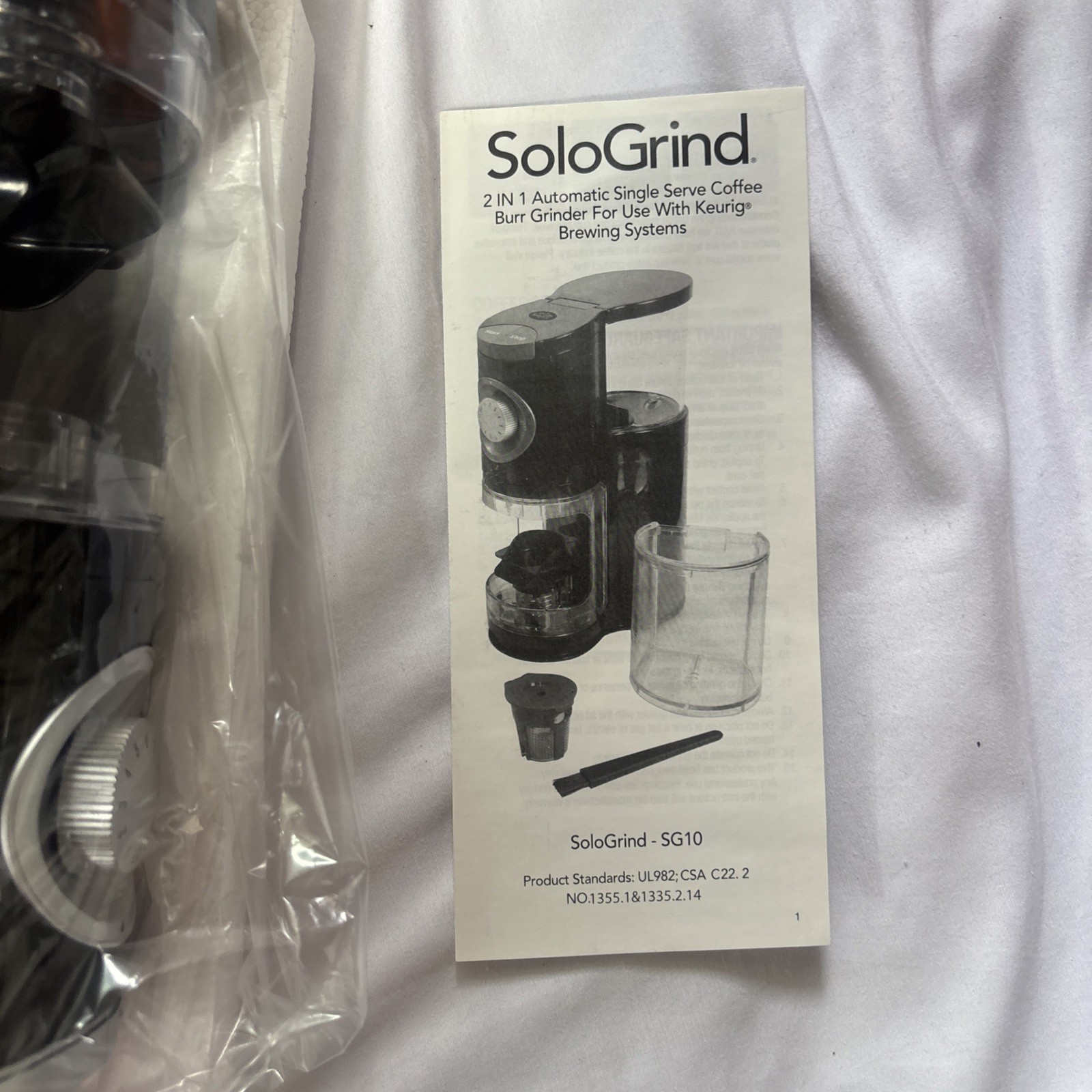 New! Solofill SoloGrind 2-in-1 Automatic Single Serve Coffee Burr Grinder Keurig