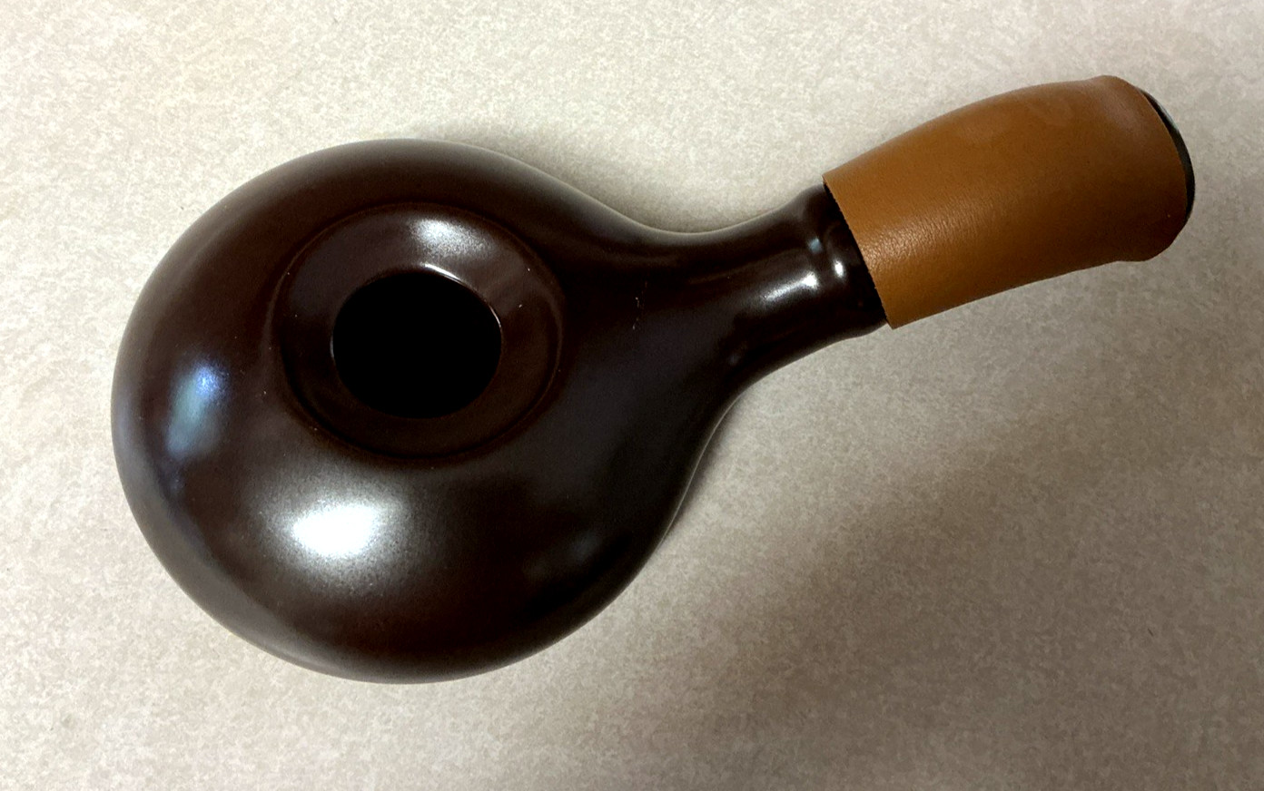 Nuvo Eco Ceramic Coffee Bean Roaster Brown Leather Strap Handle Korea