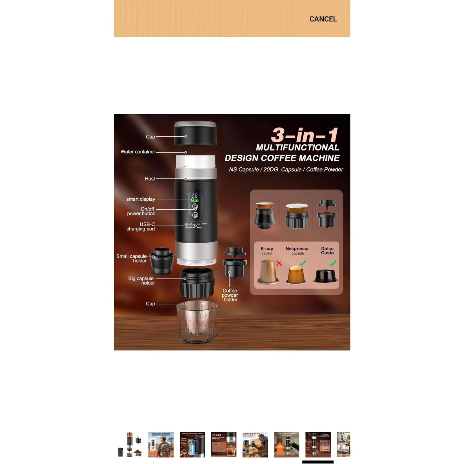 Portable 3 in 1 Expresso Maker