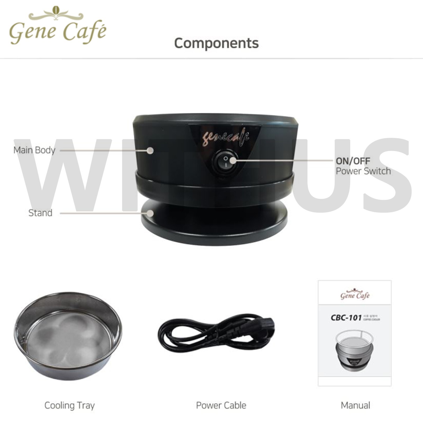 Gene Cafe CBC-101 Coffee Bean Cooler Home Quick Cooling Roasting 250g Black-220V