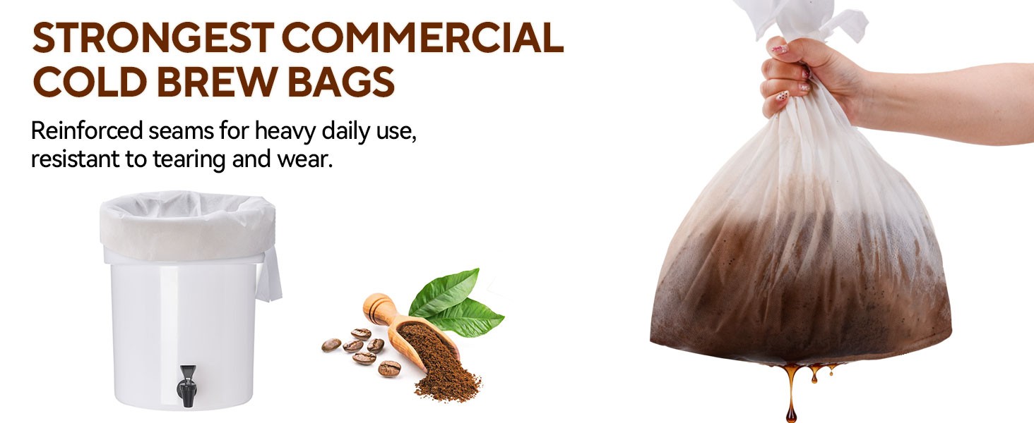 60PCS mercial Cold Brew Coffee Bags with Dstring, 20″ X 20″