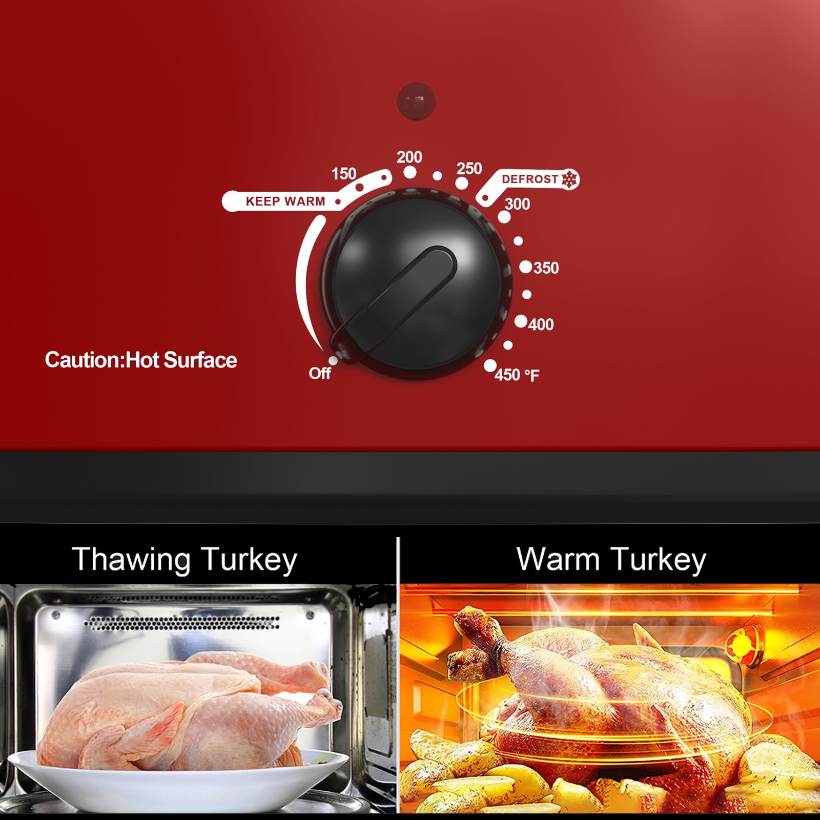 Sunvivipro 22-Quart Electric Roaster Oven Removable Pan And Self-Basting Lid