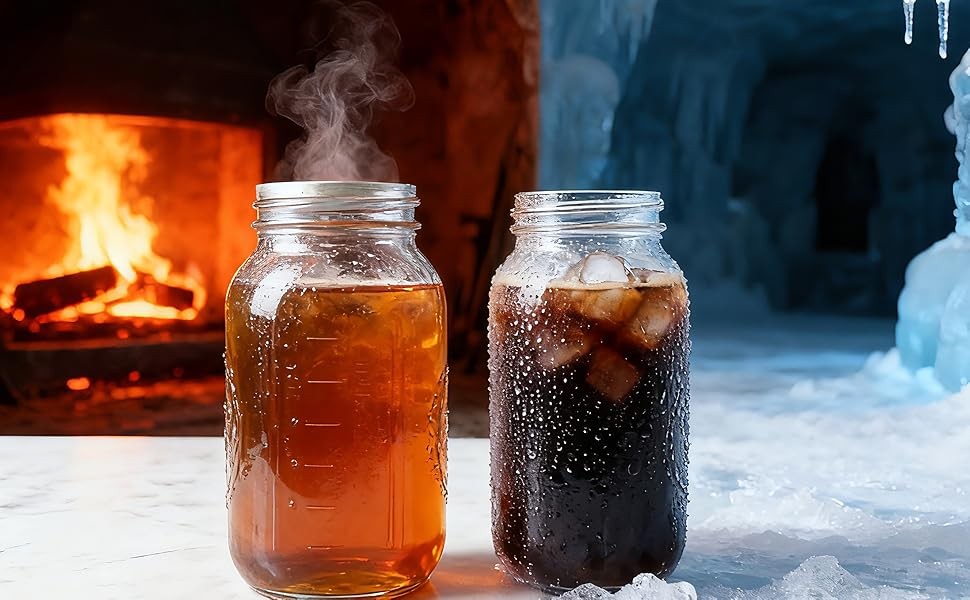 64 OZ Cold Brew Coffee Maker 2 Quart Mason Jar Glass Iced Tea Pitcher With