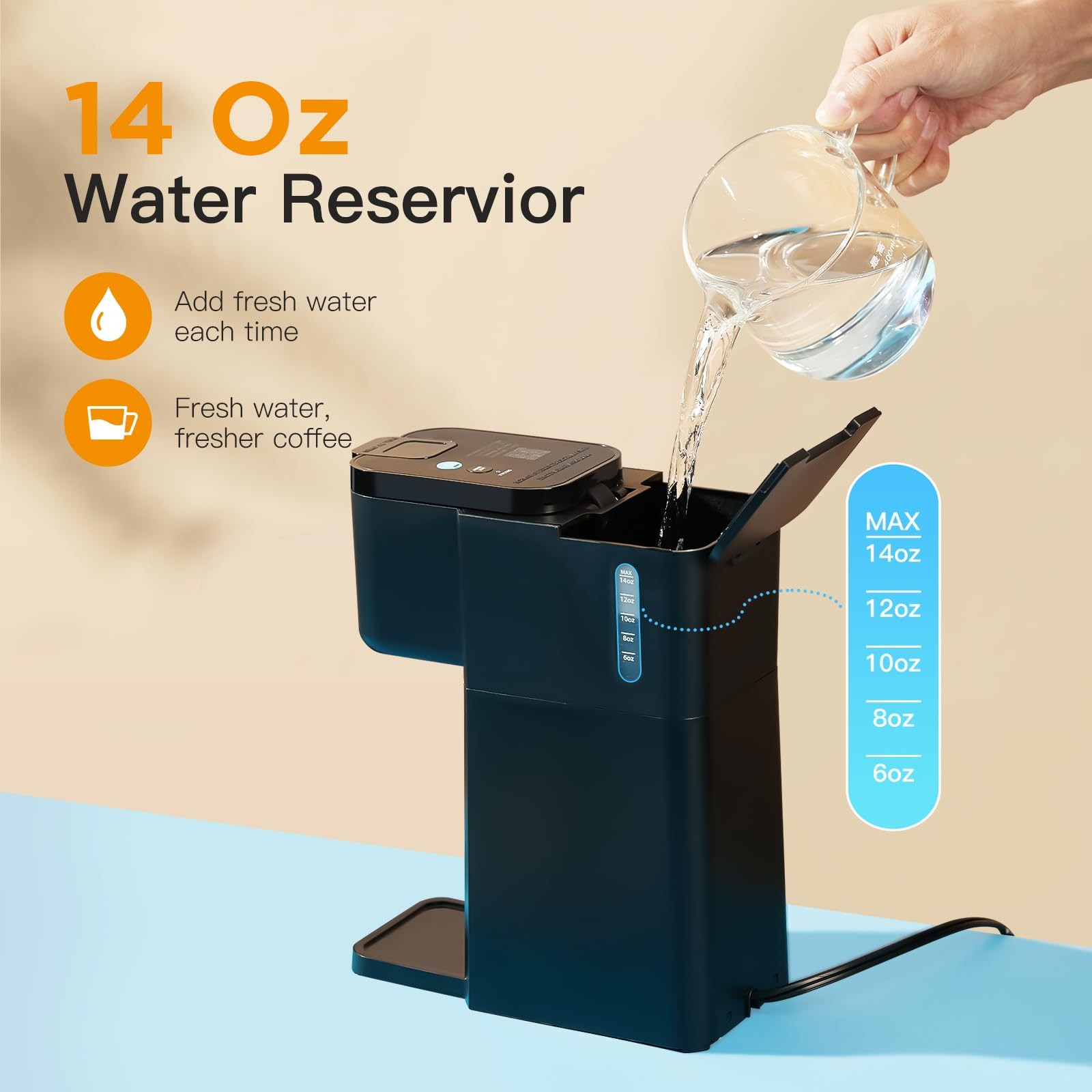 Tastyle Mini Hot and Iced Coffee Maker Single Serve, for K Cup Classic Black