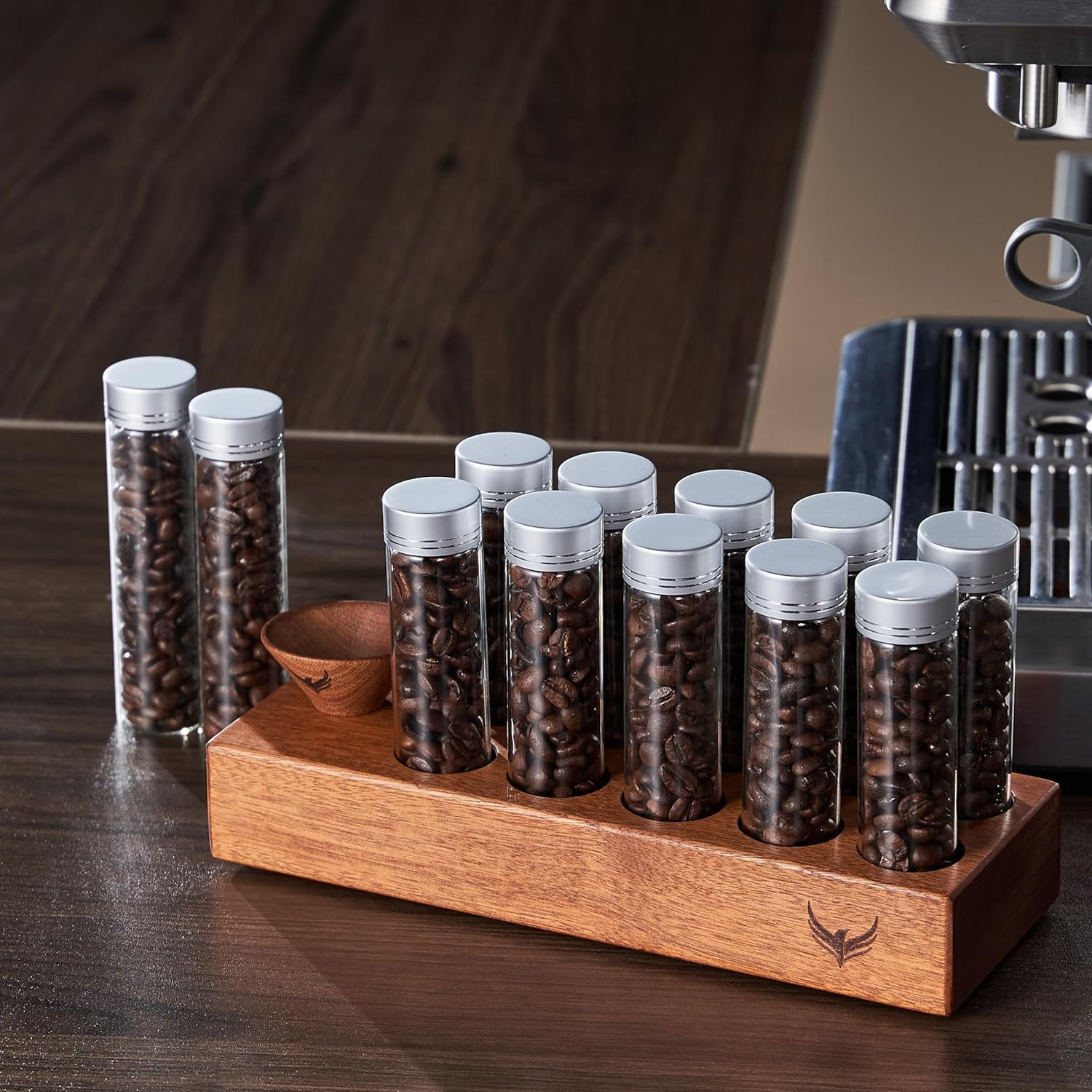 Single Dose Coffee Bean Storage Tubes Coffee Bean Cellar 10 Pcs Dosing Glass