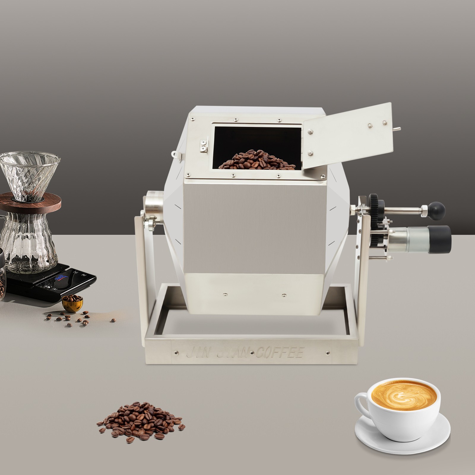 14.5L Coffee Bean Roaster Automatic Coffee Roaster Machine Peanut Roaster 3.8Gal