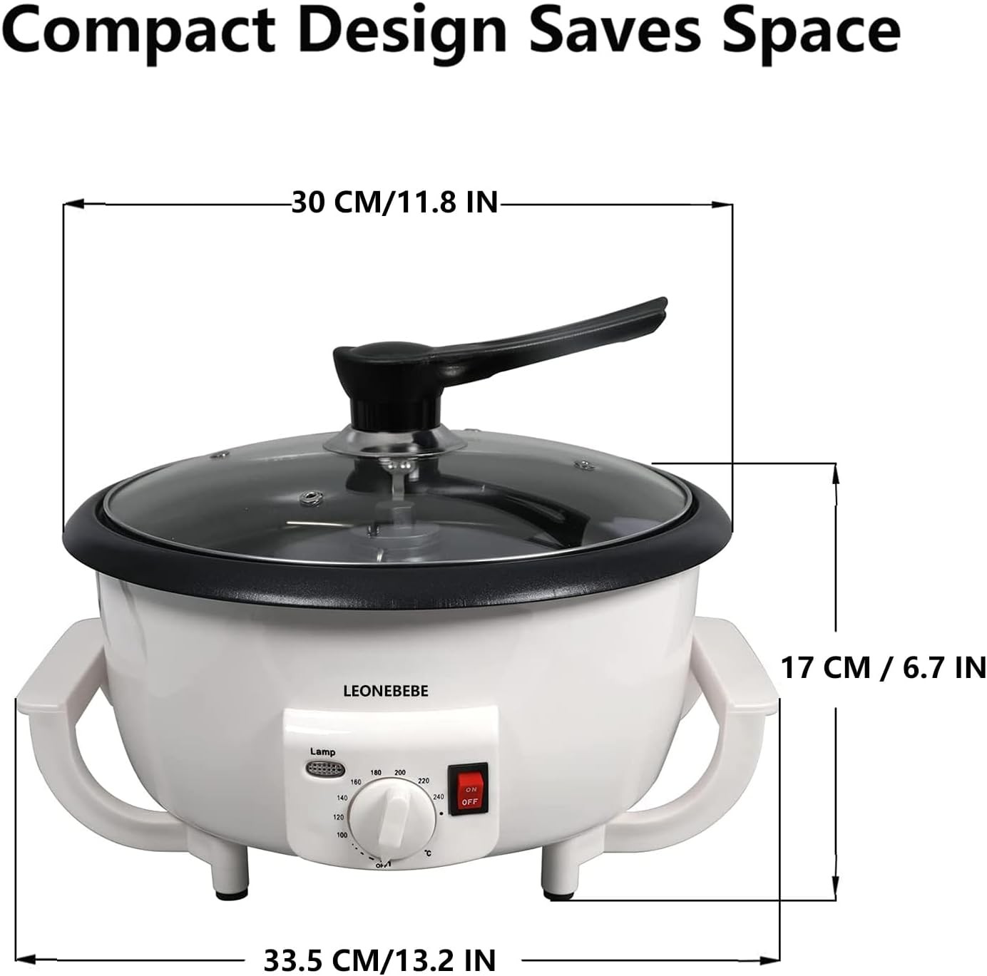 Home Coffee Roaster 750g, Adjustable 0-240°C, Smokefree, Easy Cleanup