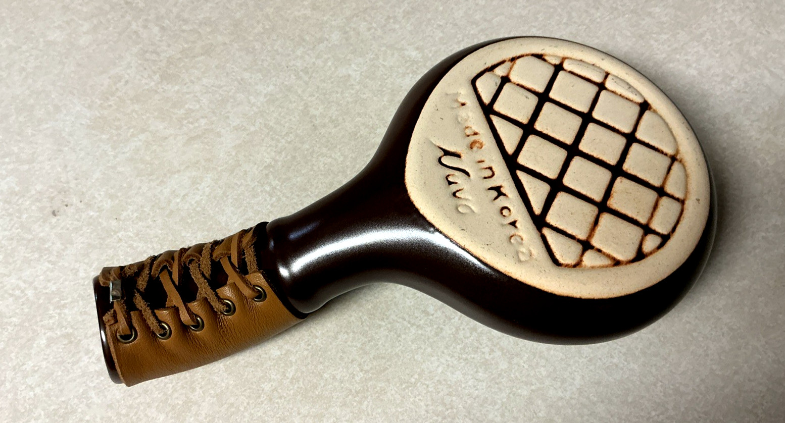 Nuvo Eco Ceramic Coffee Bean Roaster Brown Leather Strap Handle Korea