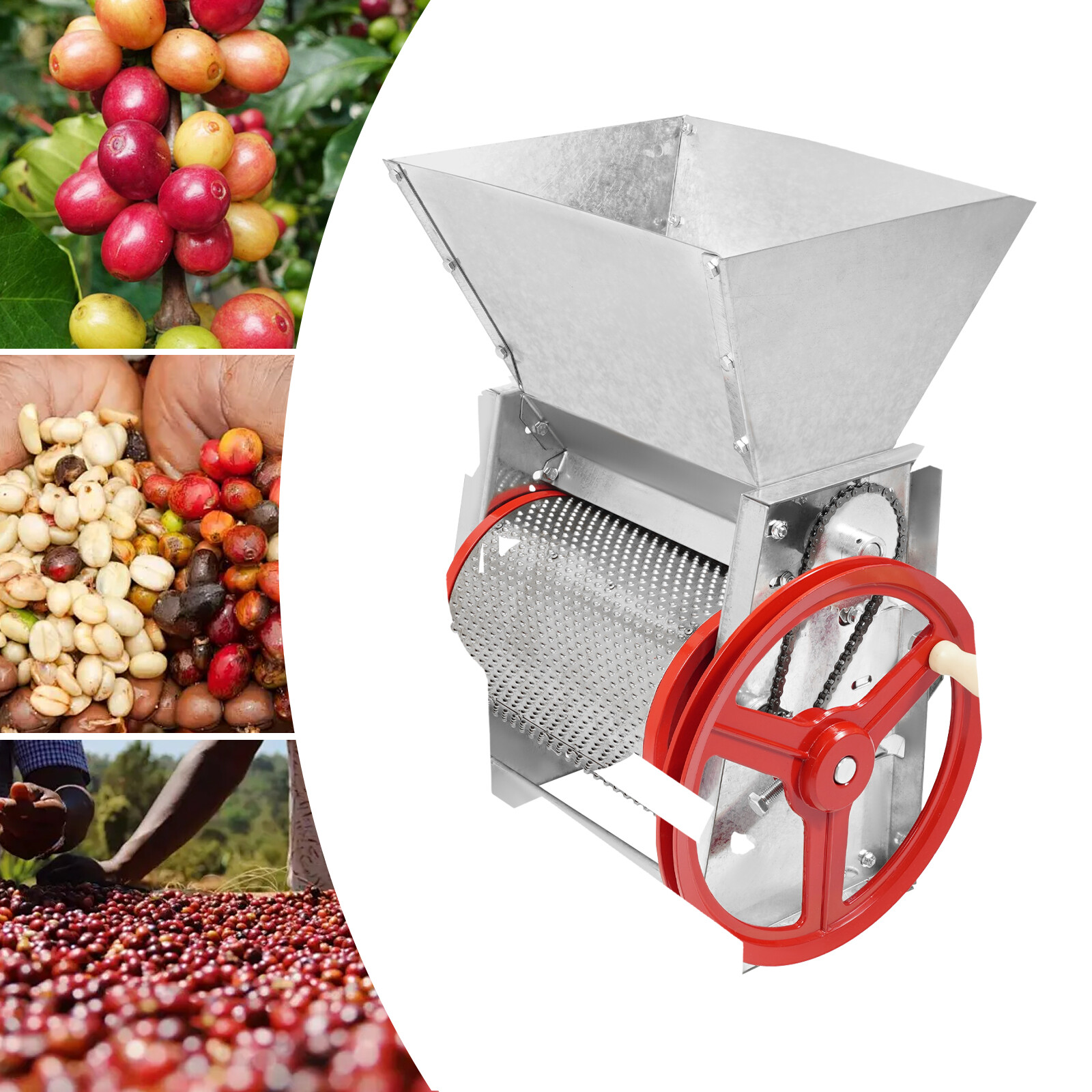 Hand Crank Coffee Bean Peeling Machine Manual Fresh Coffee Bean Shelling Machine