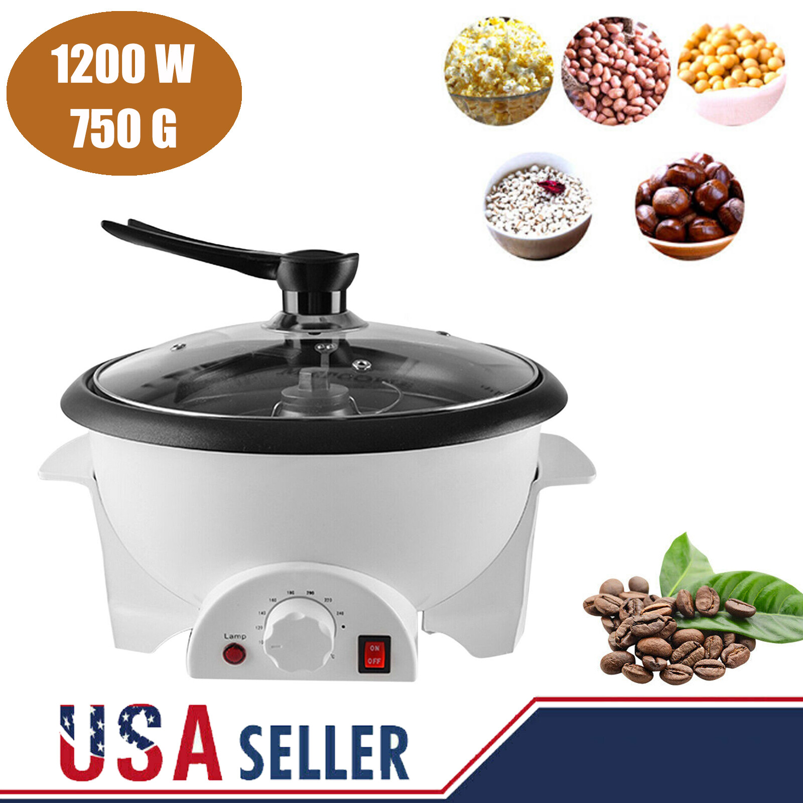 750G Electric Coffee Bean Roasting Machine Household Coffee Roaster Baker 110V