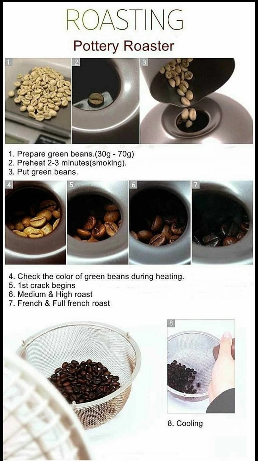 New Nuvo Korean Eco Ceramic Handy Coffee Bean Roaster (NV-1CHR). Genuine cowhide