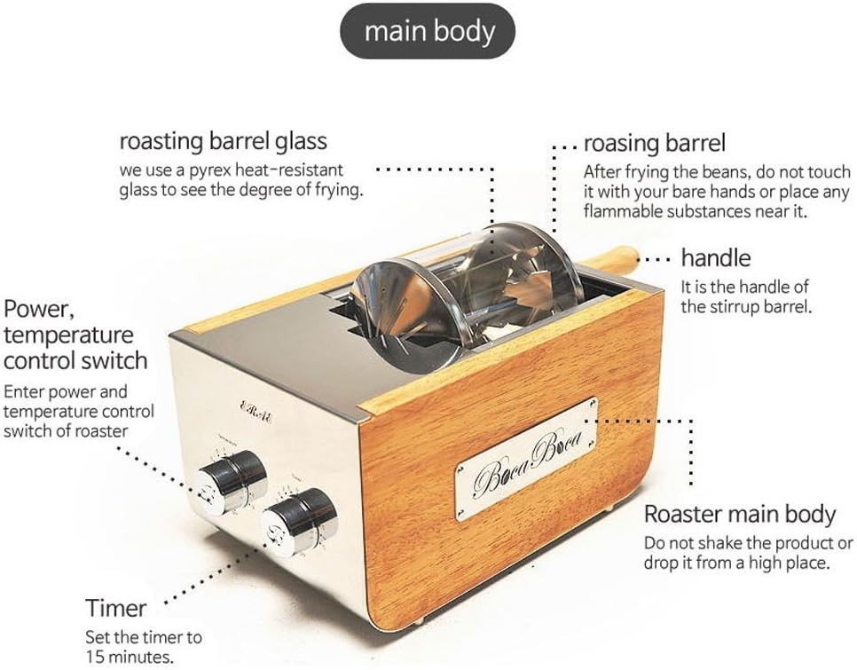 BOCABOCA Coffee Bean Roaster 250 Home Roasting Machine