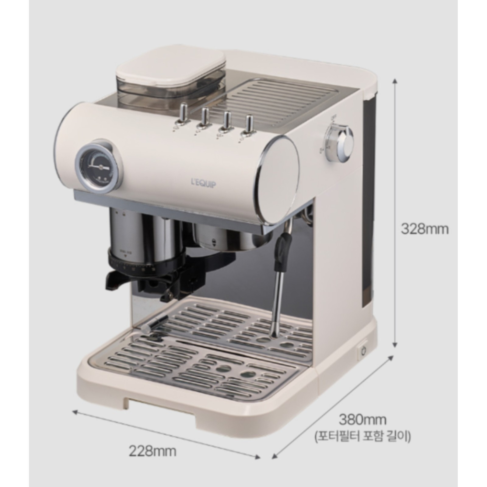 LEQUIP LCM-19BF06WH Espresso Coffee Home Machine Grinder Steam Bean 220V