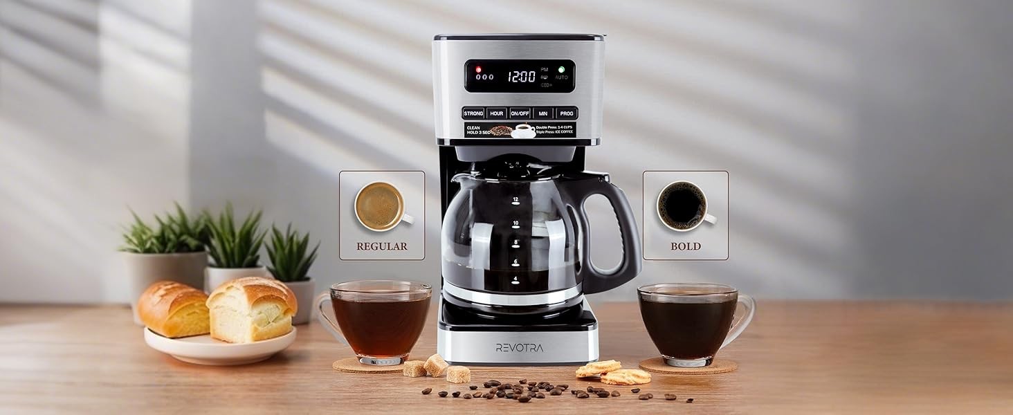 12 Cup Progrmable Coffee Maker, Hot and Iced Coffee Makers,