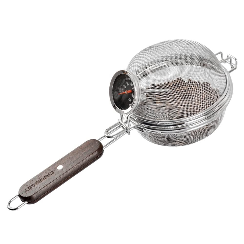 Portable Stainless Steel Coffee Bean Roaster with Thermometer – Home & Outdoor T