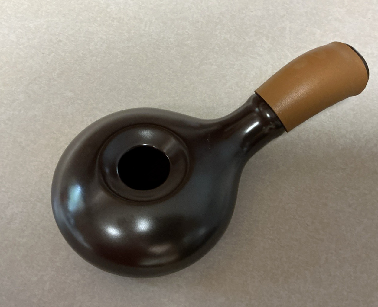 Nuvo Eco Ceramic Coffee Bean Roaster Brown Leather Strap Handle Korea