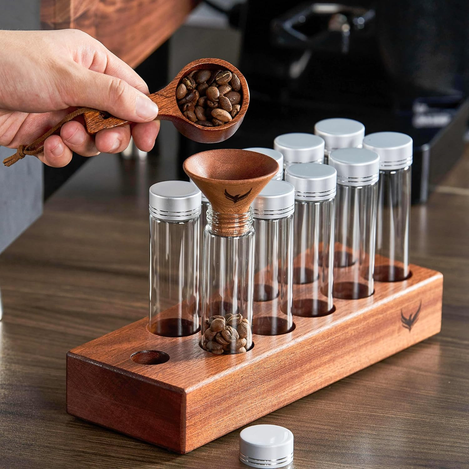 Single Dose Coffee Bean Storage Tubes Coffee Bean Cellar 10 Pcs Dosing Glass