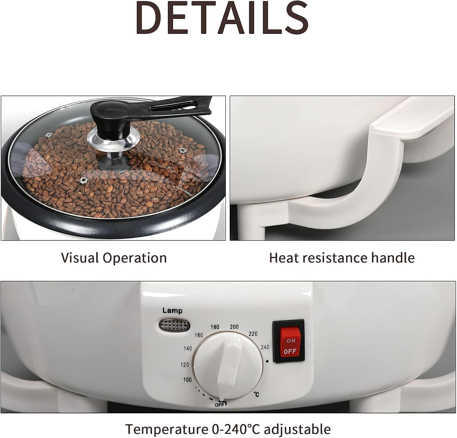 Coffee Roaster Machine for Home Use, 800G Capacity Electric Coffee Bean Roaster