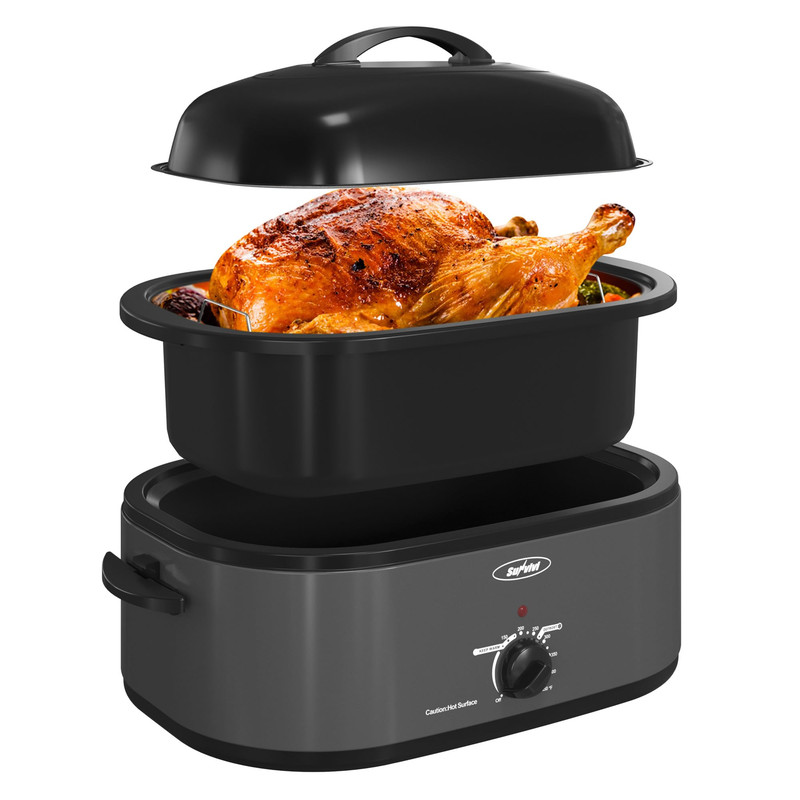 Sunvivi Electric Roaster20 Quart Roasting Oven Self-Basting Lid Removable