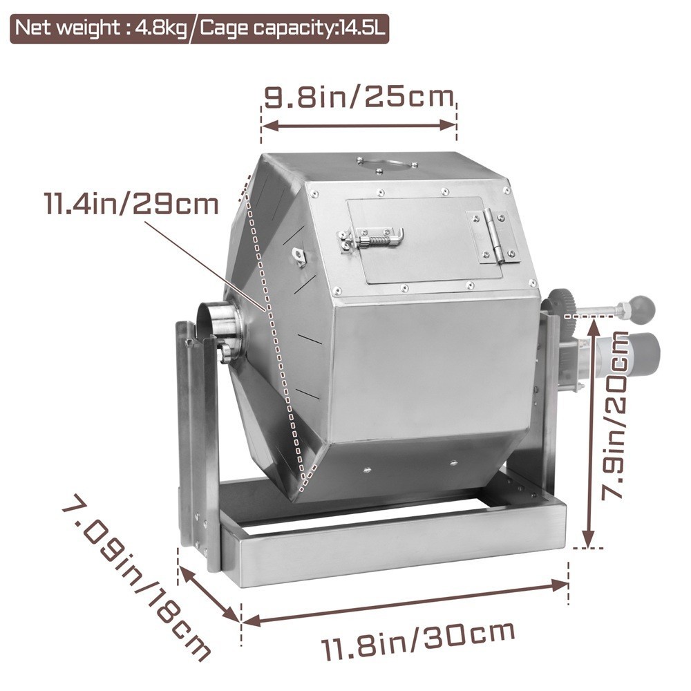 14.5L Electric Coffee Roaster Drum Home Commercial Bean Roasting Machine 110V US