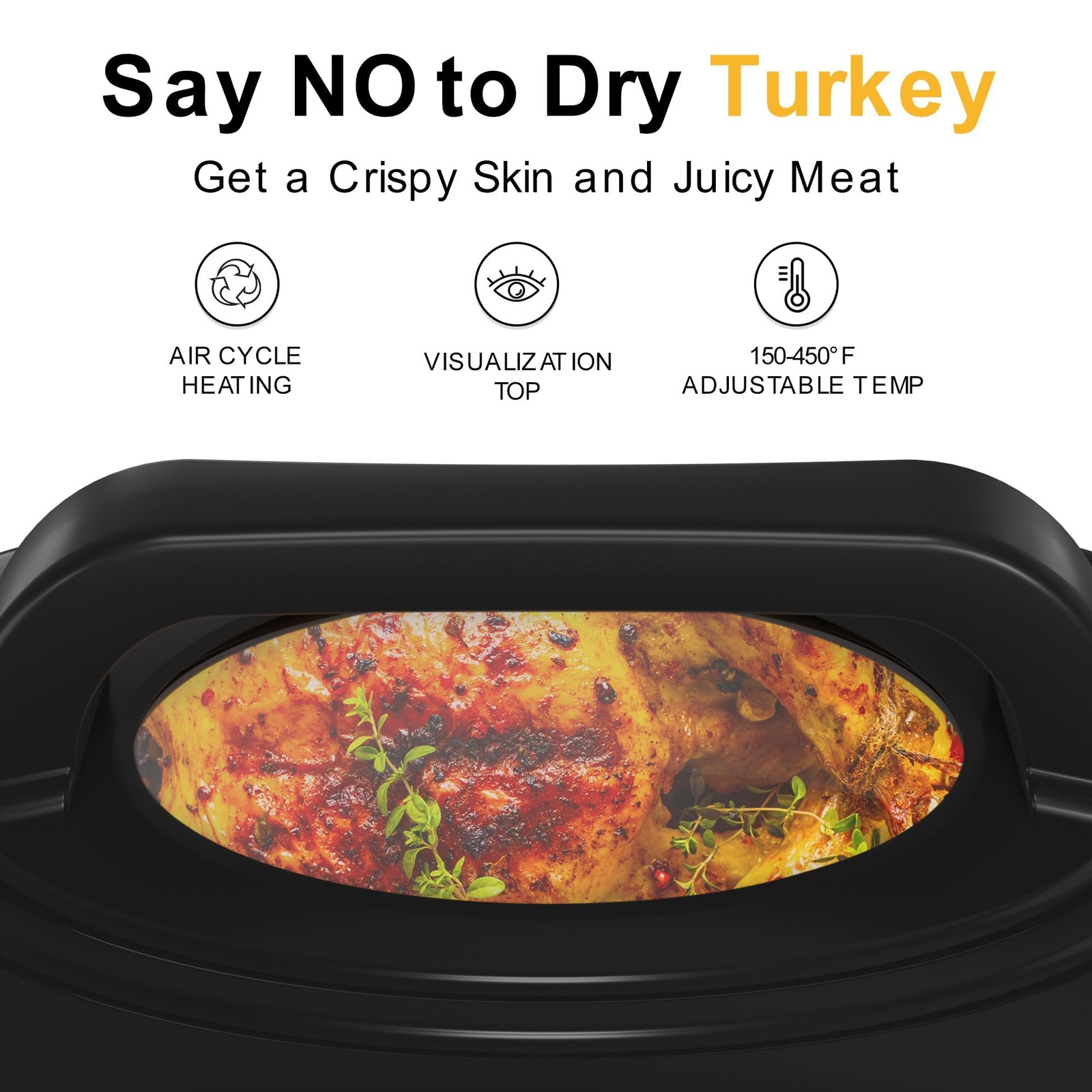 Sunvivi 22 Quart Electric Roaster Oven Turkey Roaster Lid Electric Roasters