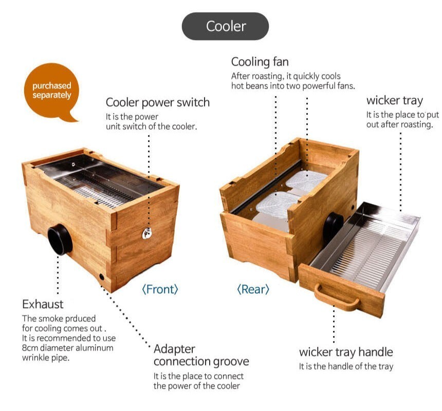 BocaBoca Coffee Bean Roaster 500 Roasting Machine Nuts Barista Home AC 220V