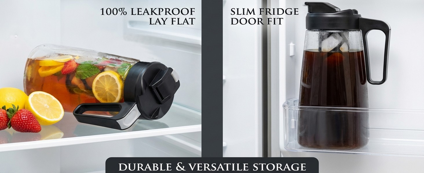 Lar Ice Cold Coffee Maker 64 oz, Dishwasher Safty Traitan Carafe