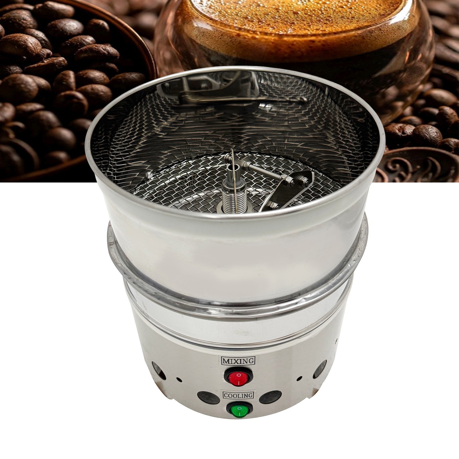 1.76LB Fully Automatic Coffee Bean Cooler Roasting Radiator Flexible Blade 110V