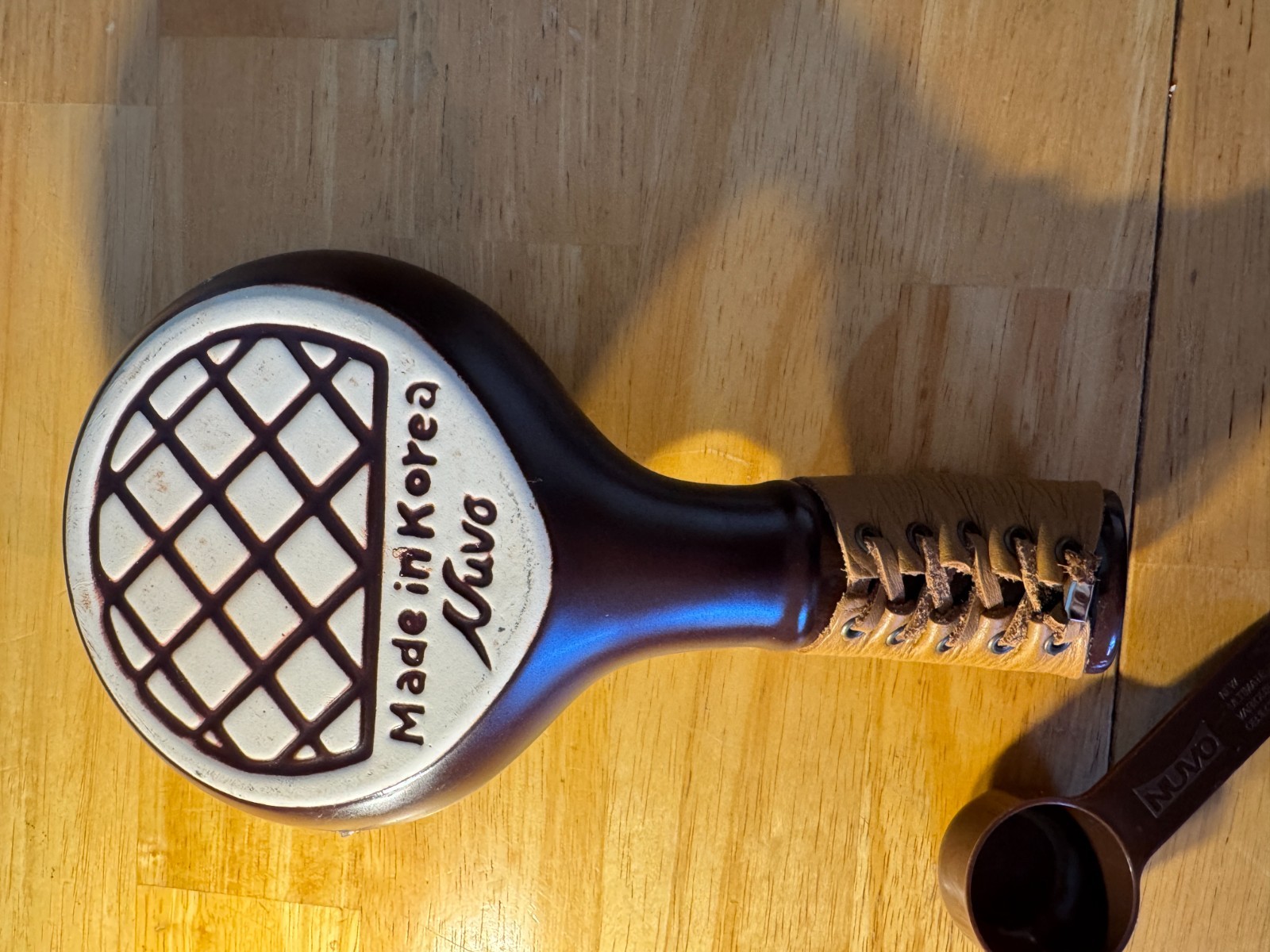 Nuvo Eco Ceramic Coffee Bean Roaster Made In Korea Leather Handle