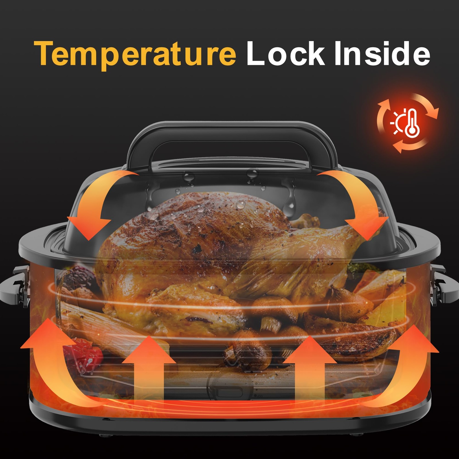 Heynemo Roaster Oven 22Qt Multifunctional Electric Roaster Oven For Turkey