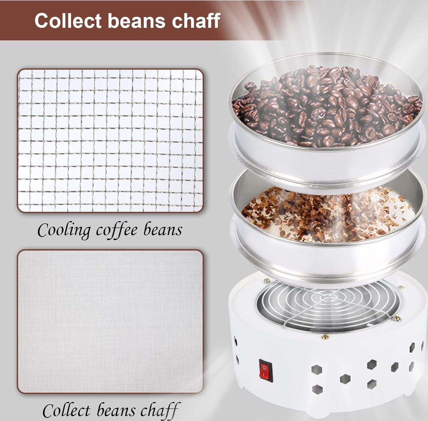 iCosoni Electric Coffee Bean Cooler Roasting Cooling Machine 550G Chaff Tray