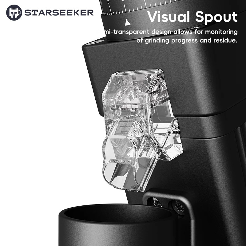 STARSEEKER E55Pro Coffee Grinder 55mm Titanium Burr Stepless Espresso Grinder