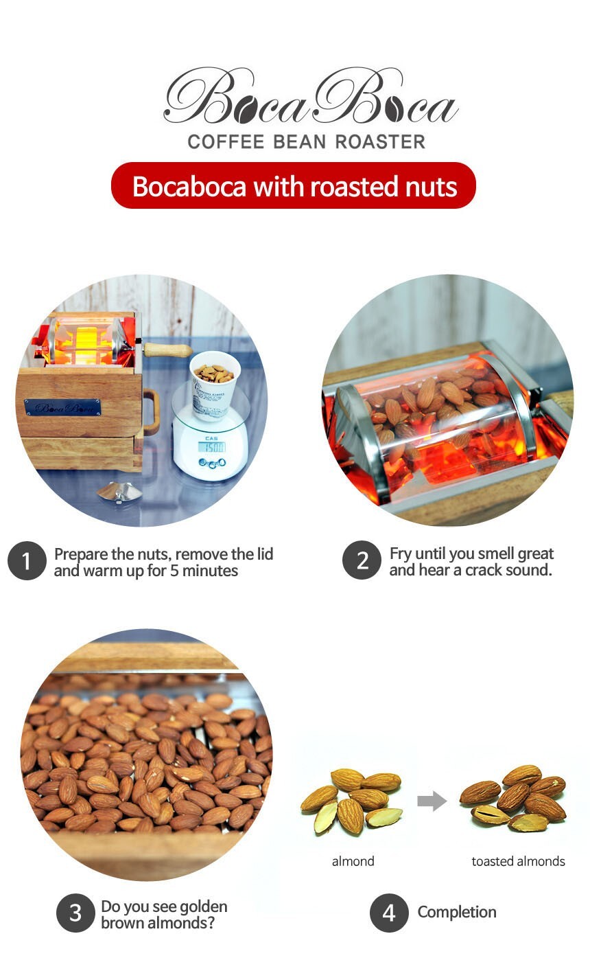 BocaBoca Coffee Bean Roaster 250 Roasting Machine Nuts Barista Home AC 220V