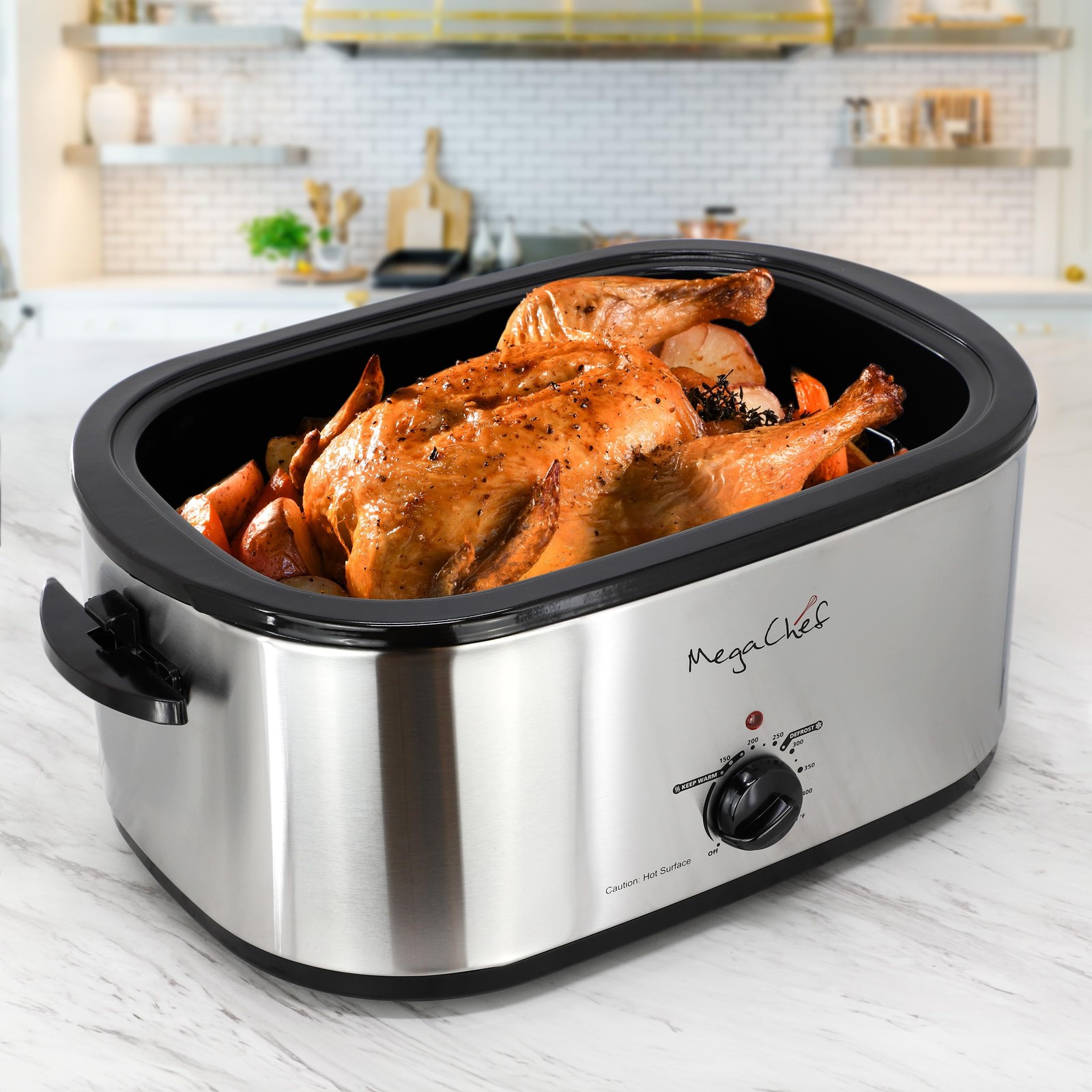 Megachef 22 Quart Electric Roaster/Roasting Counter Top Oven High Dome And