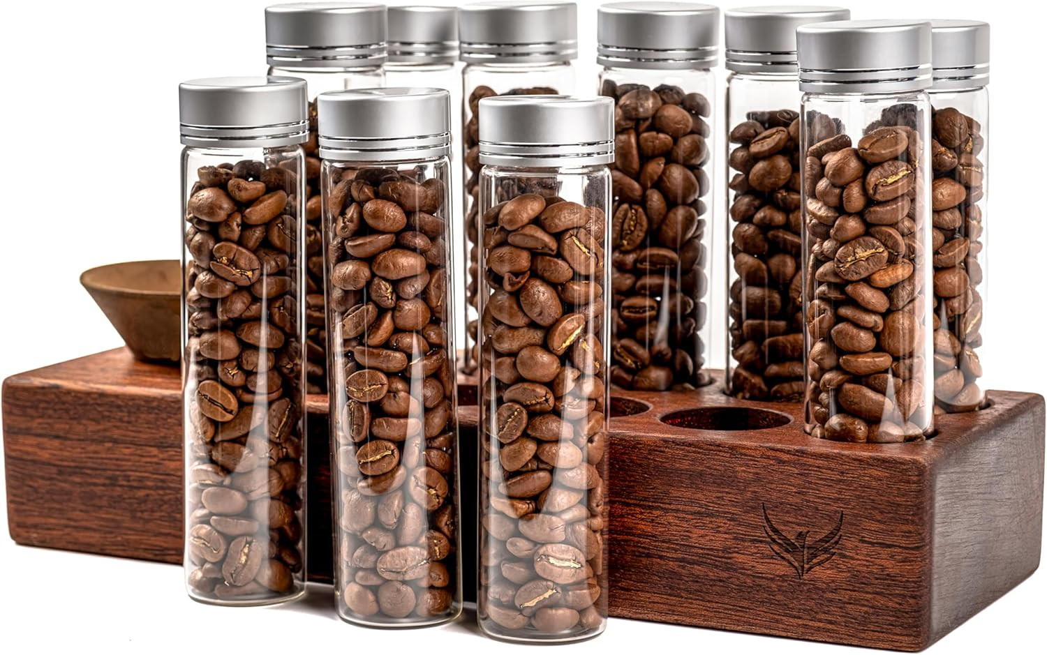 Single Dose Coffee Bean Storage Tubes Coffee Bean Cellar 10 Pcs Dosing Glass