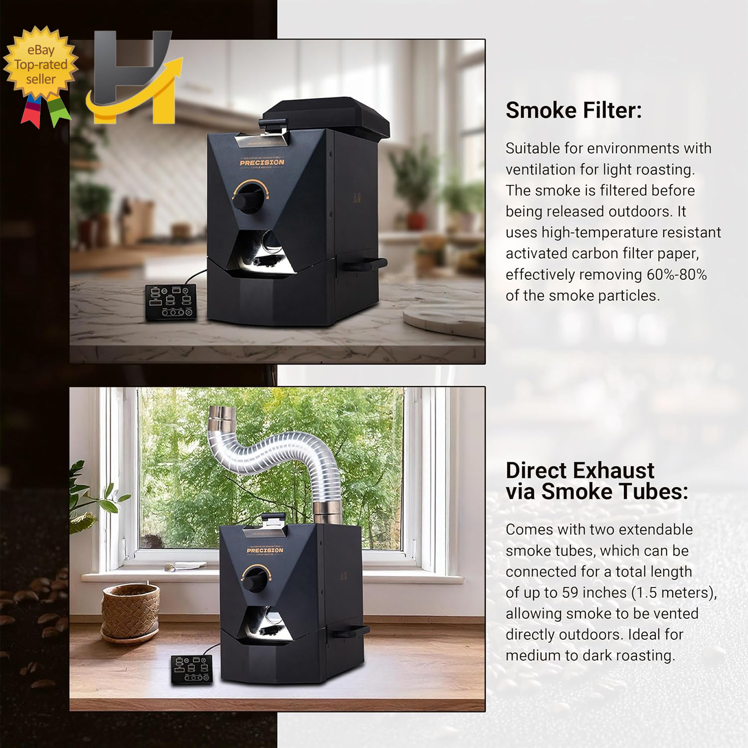 1Pound Electric Coffee Roaster for Home Use Automatic Roasting & Easy Operation