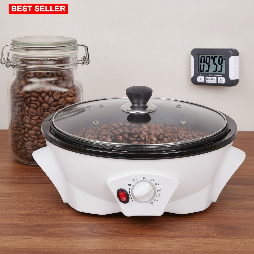 Electric Coffee Bean Roaster Machine 1.1lb Capacity Adjustable Timer Kitchen …