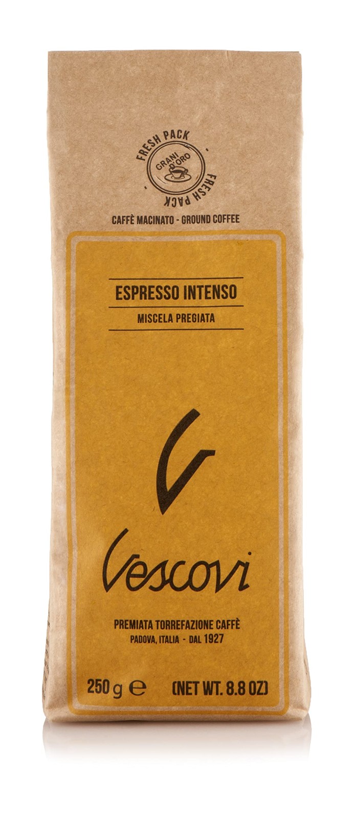 V Vescovi Espresso Intenso | Premium Italian Ground 8.8 Ounce (Pack of 1)