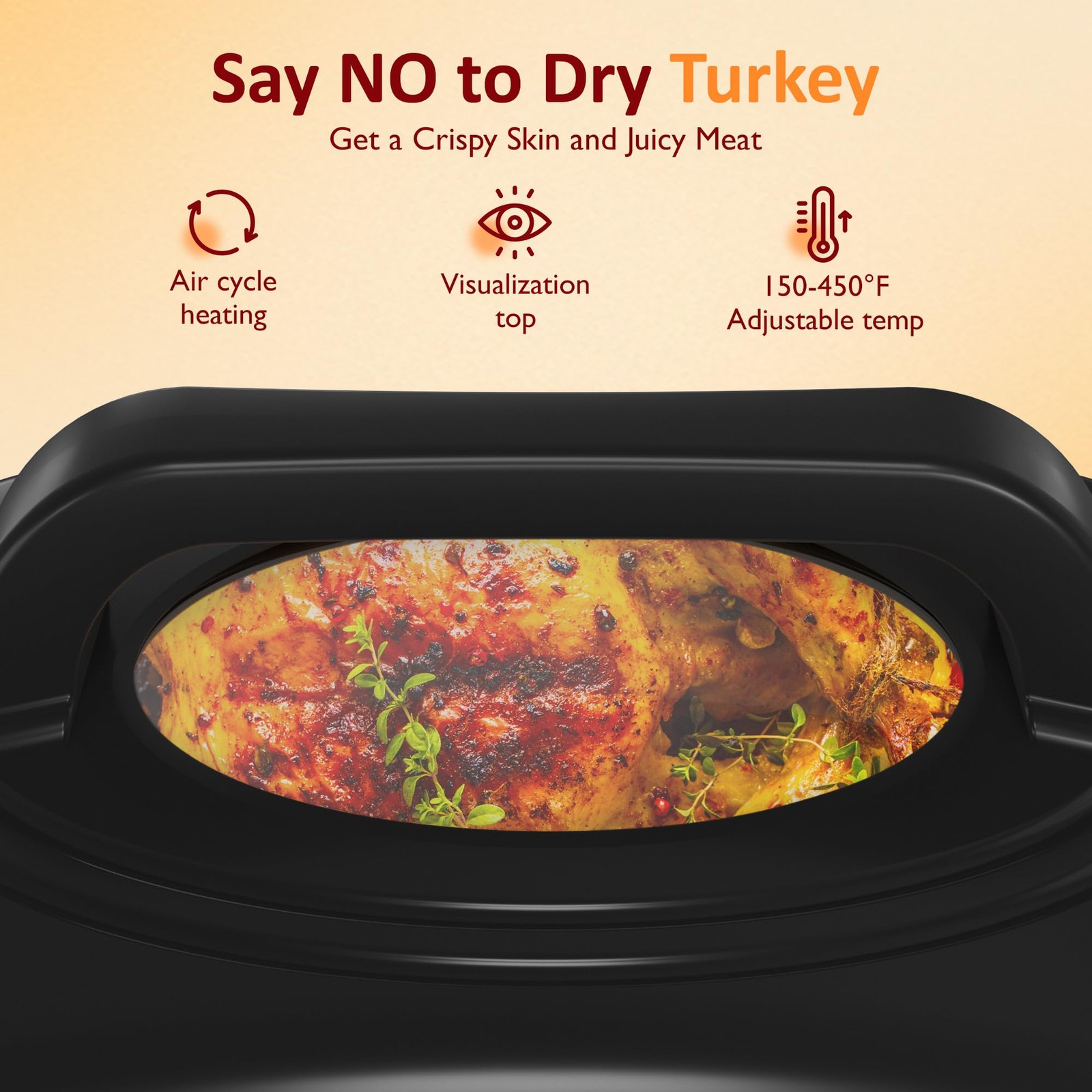 Sunvivi Electric Roaster Oven28 Quart Roasting Oven Self-Basting Lid Removable