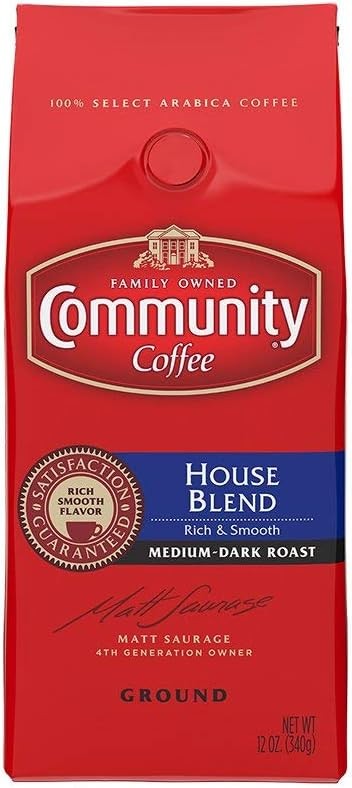 munity Coffee House Blend, Ground Coffee, Medium Dark Roast, 12 Ounce