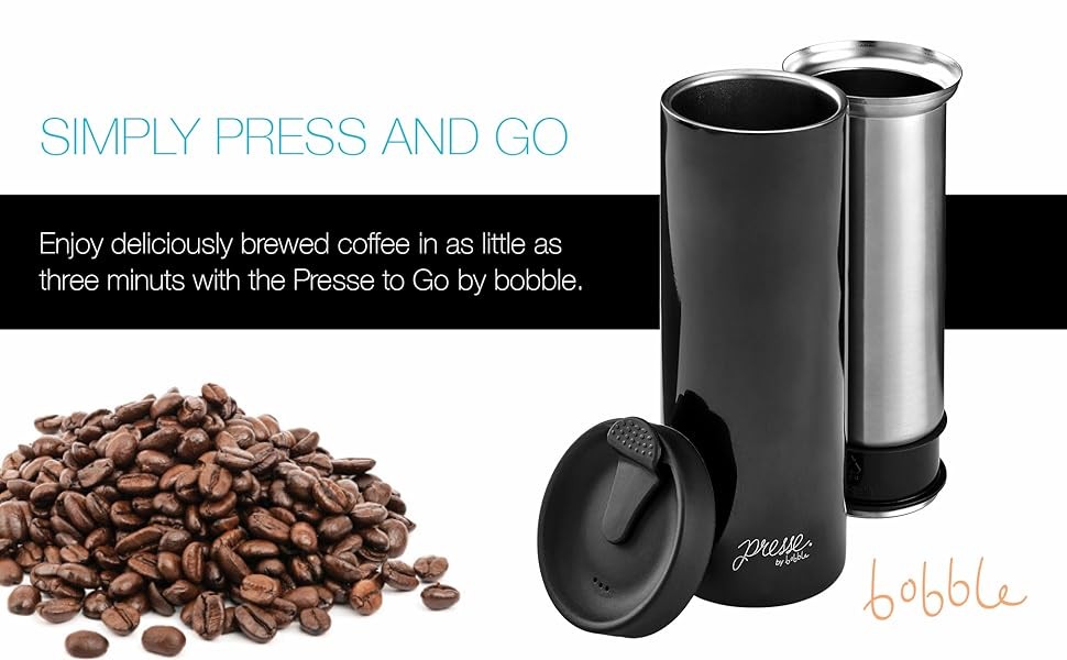 French Coffee Pre, On-The-Go use, Qui Brew, Slim Design,