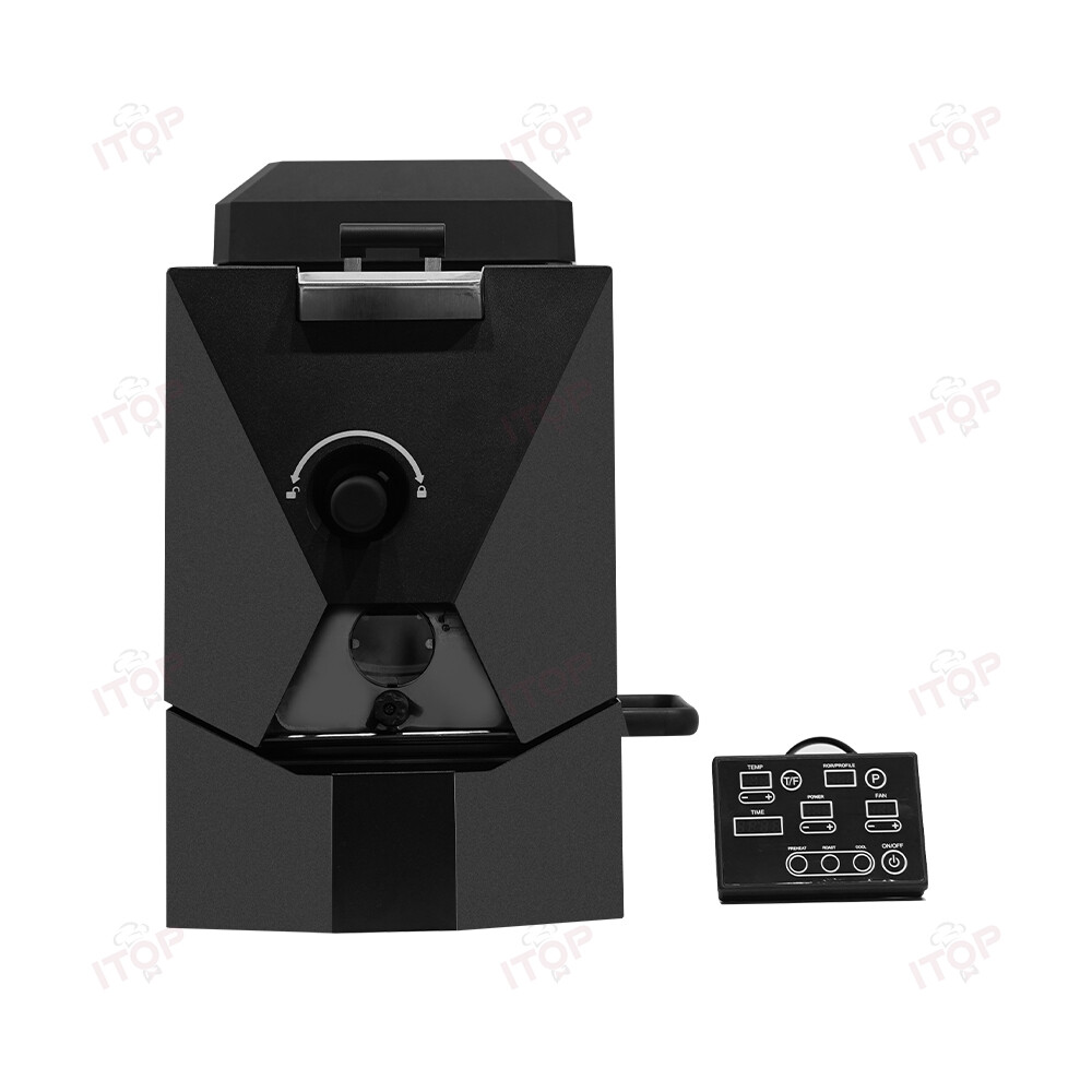 Electric Coffee Bean Roaster Drum Roasting 1000W W/ Smoke Exhaust Pipe 3 Modes
