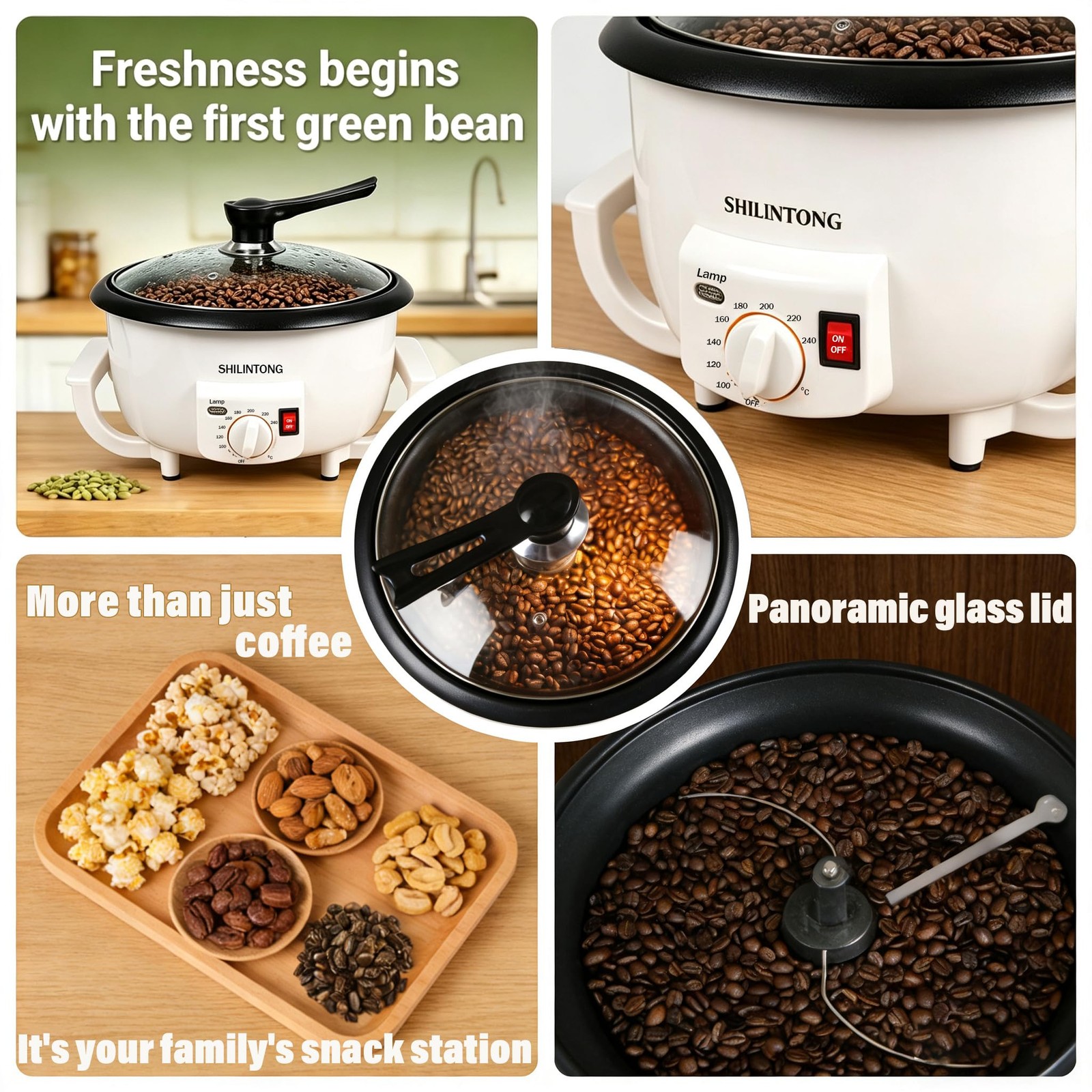 Coffee Roaster Machine for Home Use, 110V 1200W No Timer, 750g Large Capacity…