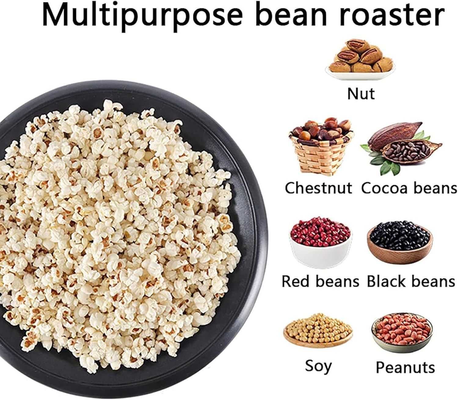 750g Home Electric Coffee Bean Roaster 1200W Coffee Roasting Baking Machine NEW