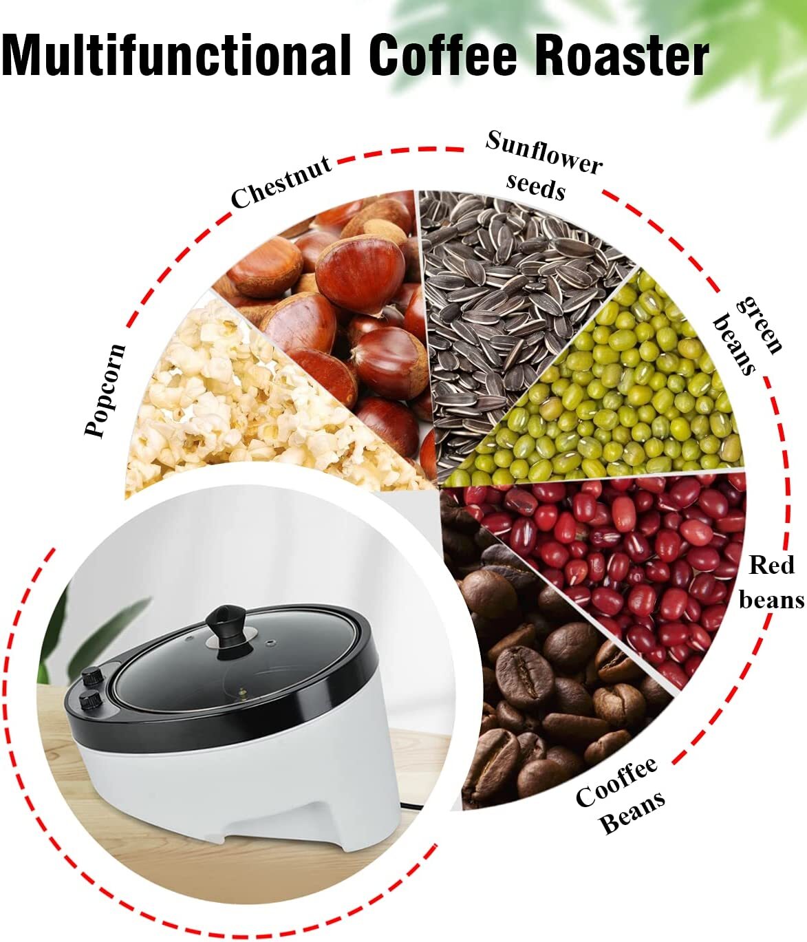 Electric Coffee Bean Roaster for Home Use 800g Capacity Temperature Control