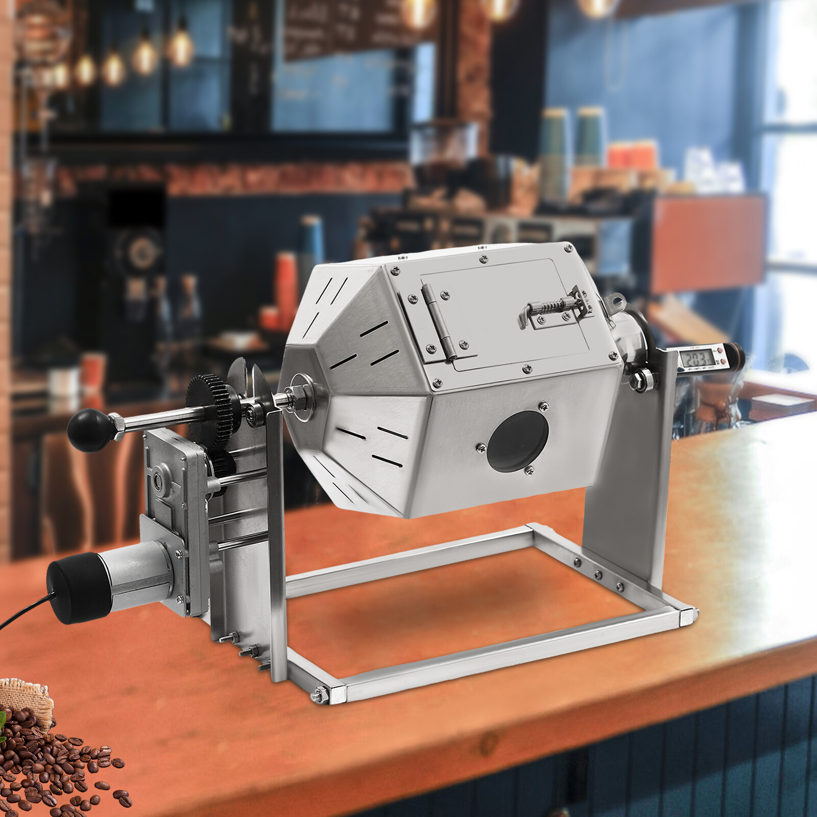 3.8L/3.45Qt Coffee Bean Roaster Commercial Coffee Bean Roaster Machine Drum Type
