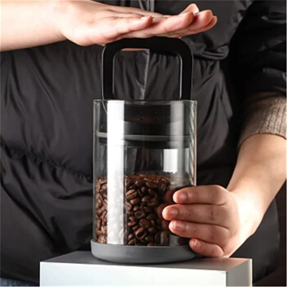 Clear Container Coffee Cans Vented and Vacuum Sealed Beans Fresh Keeping Tank Mo