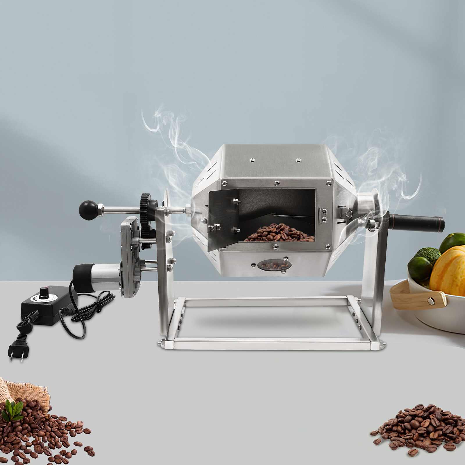 3.8L/3.45Qt Coffee Bean Roaster Commercial Coffee Bean Roaster Machine Drum Type