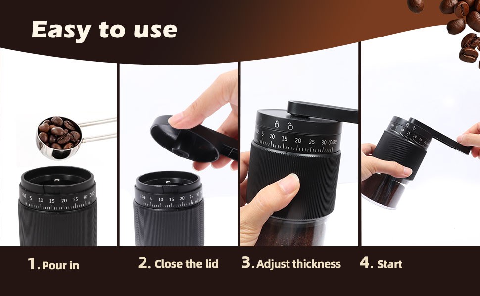 Manual Coffee Grinder with Ceric Burr, 40g acity,35 Adjustable