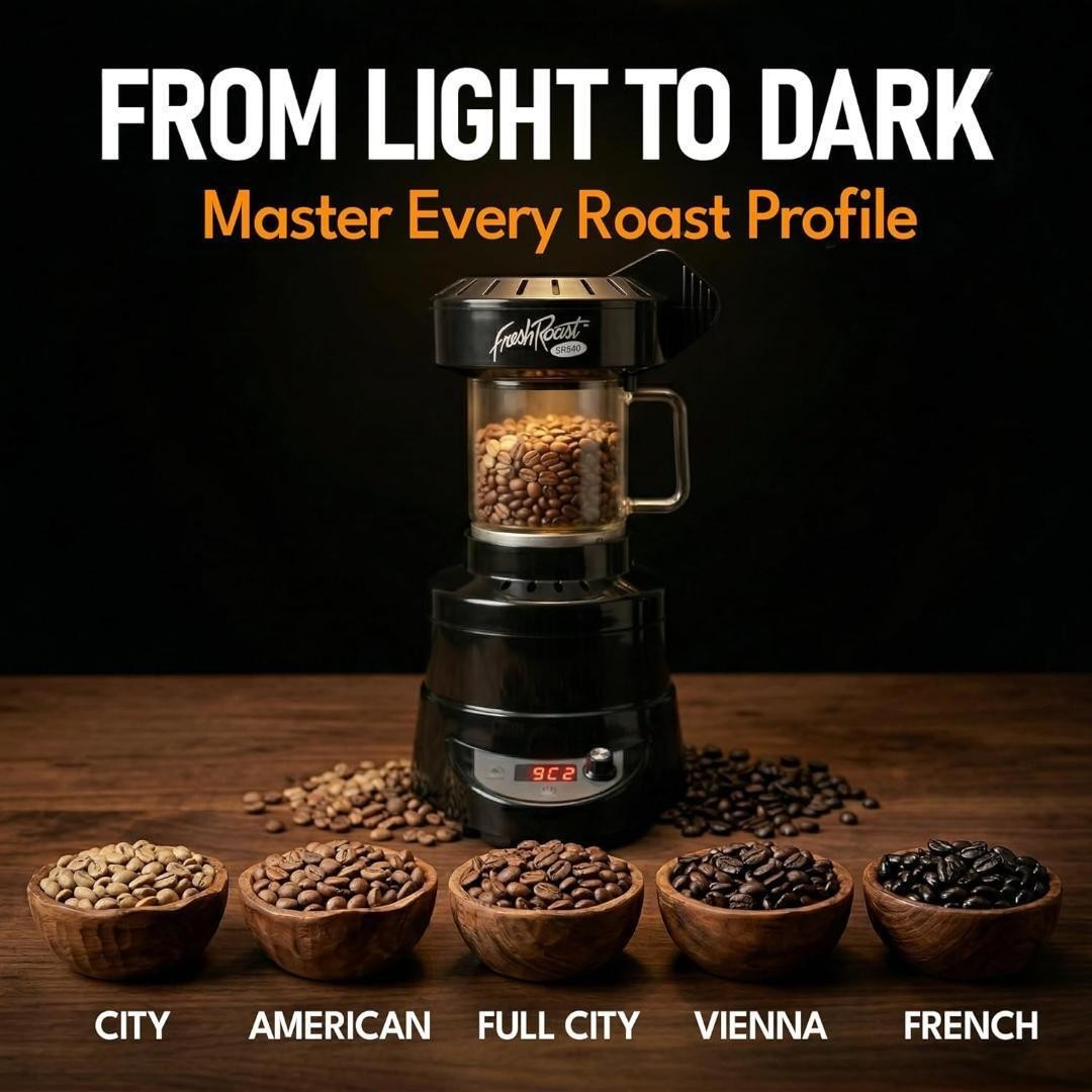 Fresh Roast SR500 Automatic Coffee Bean Roaster – Black